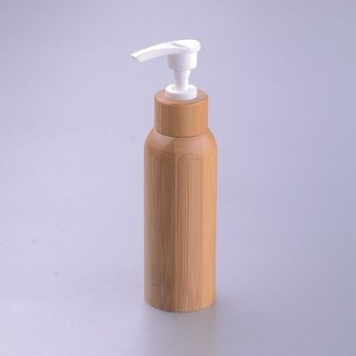 Garrafas cosméticas de bambu 120ml plástico interno da loção dos recipientes da bomba vazia da loção