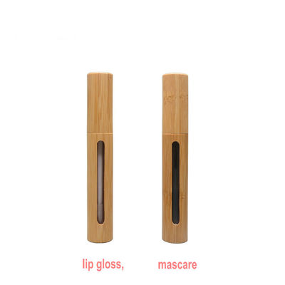 tubo cosmético de bambu do rímel da composição da garrafa do rímel 7ml com escova da pestana
