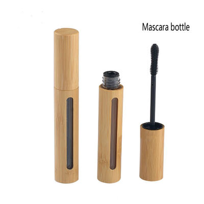 tubo cosmético de bambu do rímel da composição da garrafa do rímel 7ml com escova da pestana