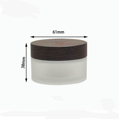 frasco cosmético de vidro do ombro oblíquo de 15g 30g 50g com creme de madeira da tampa de Brown