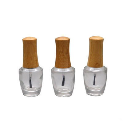 O tampão de bambu da garrafa do verniz para as unhas de ISO2000 13mm 15mm compõe a garrafa de vidro cosmética