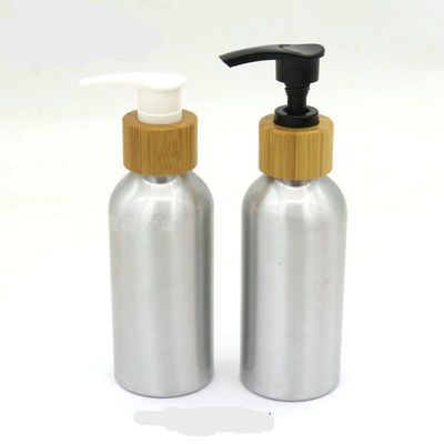 80 120 250 recipientes de bambu da bomba da loção da garrafa 300ml cosmética de alumínio
