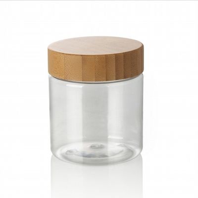 o cosmético recarregável amigável de Eco do ANIMAL DE ESTIMAÇÃO 250ml geou o frasco plástico com a tampa de bambu
