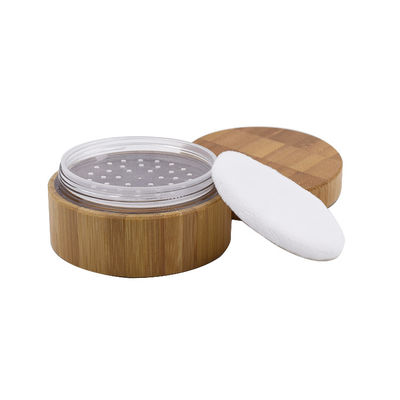 frascos fracos de empacotamento cosméticos de bambu do pó dos frascos 250g com os recipientes do sopro da peneira