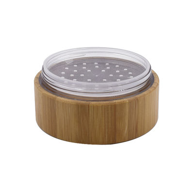 frascos fracos de empacotamento cosméticos de bambu do pó dos frascos 250g com os recipientes do sopro da peneira