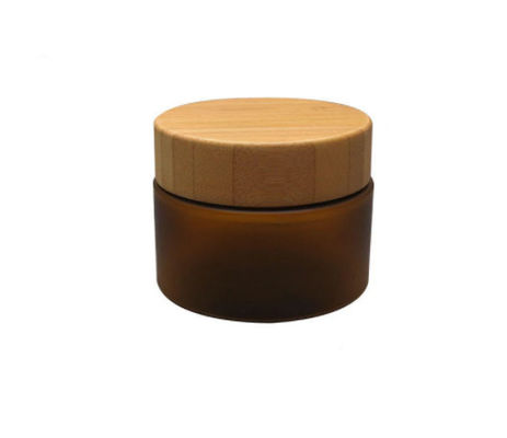 200g geou o frasco cosmético do creme claro do ANIMAL DE ESTIMAÇÃO com a boca larga da tampa de madeira de bambu