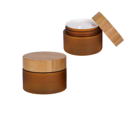 200g geou o frasco cosmético do creme claro do ANIMAL DE ESTIMAÇÃO com a boca larga da tampa de madeira de bambu
