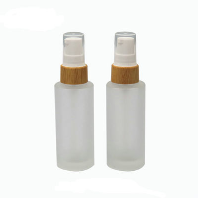 50ml geou a garrafa de vidro com o diâmetro cosmético 37mm* H95mmn do recipiente do tampão de bambu