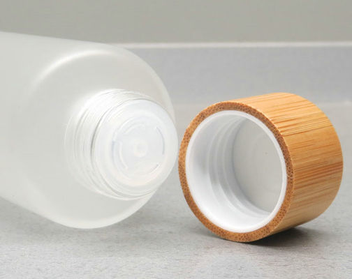150ml geou a garrafa de vidro com a pele cosmética de bambu do cuidado da bomba do recipiente da loção