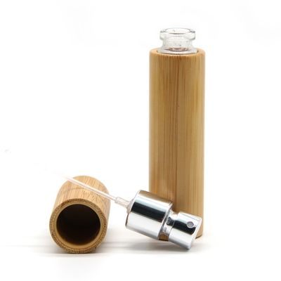 Vidro vazio de madeira do tampão de garrafa do perfume da tampa da faia da venda da fábrica com bomba do pulverizador