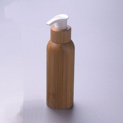 Garrafas cosméticas de bambu 120ml plástico interno da loção dos recipientes da bomba vazia da loção