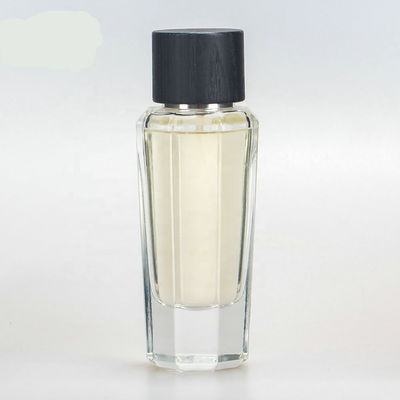 garrafa de perfume de vidro de vidro de primeira qualidade com pulverizador de madeira do tampão e da bomba do ímã