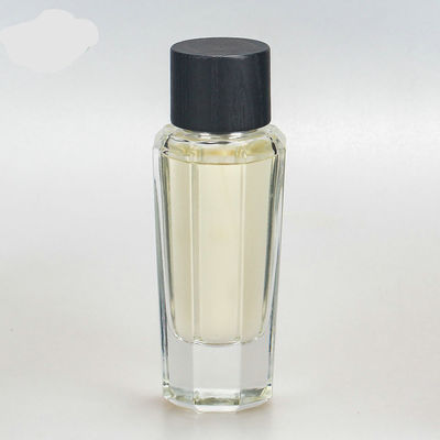 garrafa de perfume de vidro de vidro de primeira qualidade com pulverizador de madeira do tampão e da bomba do ímã