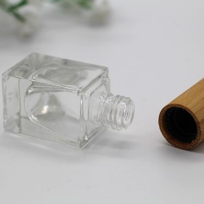 o tampão de bambu da garrafa quadrada do verniz para as unhas compõe a garrafa vazia cosmética da garrafa de vidro