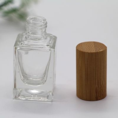 o tampão de bambu da garrafa quadrada do verniz para as unhas compõe a garrafa vazia cosmética da garrafa de vidro