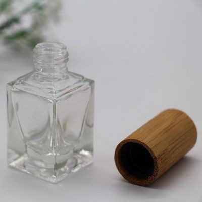 o tampão de bambu da garrafa quadrada do verniz para as unhas compõe a garrafa vazia cosmética da garrafa de vidro