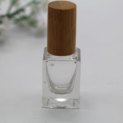 o tampão de bambu da garrafa quadrada do verniz para as unhas compõe a garrafa vazia cosmética da garrafa de vidro