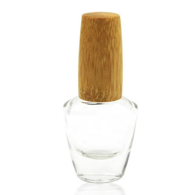 garrafa de vidro por atacado de 5ml 15ml 20ml com a garrafa de bambu do verniz para as unhas da tampa