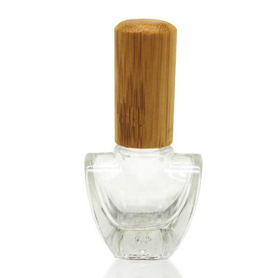 garrafa de vidro por atacado de 5ml 15ml 20ml com a garrafa de bambu do verniz para as unhas da tampa