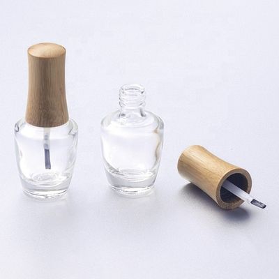 O tampão de bambu da garrafa do verniz para as unhas de ISO2000 13mm 15mm compõe a garrafa de vidro cosmética