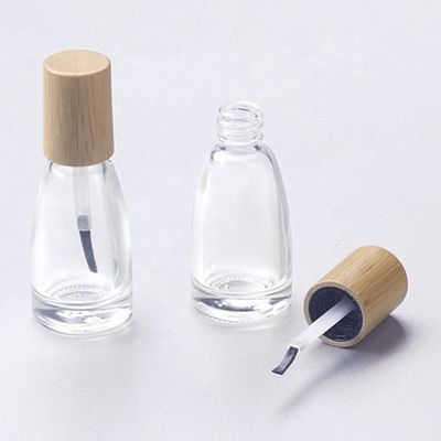 O tampão de bambu da garrafa do verniz para as unhas de ISO2000 13mm 15mm compõe a garrafa de vidro cosmética