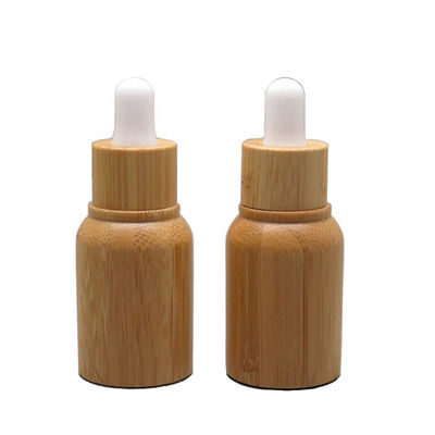 Garrafa de óleo essencial de vidro com cuidados com a pele luxuosos do conta-gotas resistente de bambu da criança