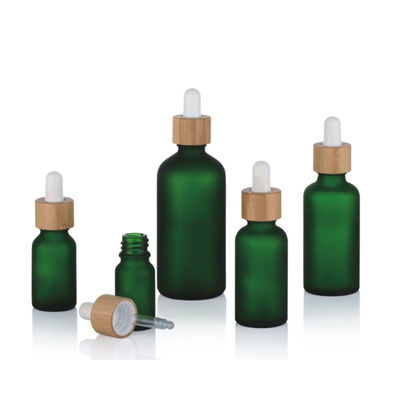 1oz esvaziam garrafas do conta-gotas de Amber Black Essential Oil Glass com tampas de bambu