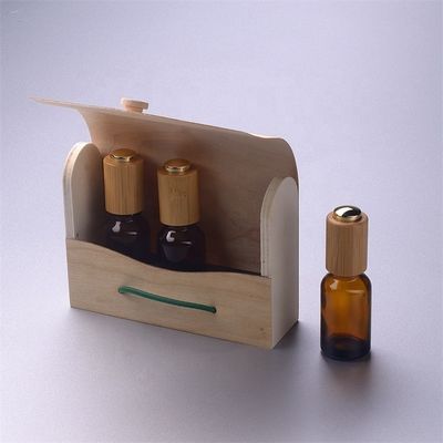 Garrafa de óleo essencial de vidro com a caixa de bambu do conta-gotas resistente de bambu da criança