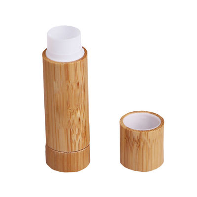 o recipiente de empacotamento cosmético de bambu natural do bálsamo de bordo do tubo do batom 5g compõe