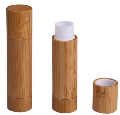 o recipiente de empacotamento cosmético de bambu natural do bálsamo de bordo do tubo do batom 5g compõe