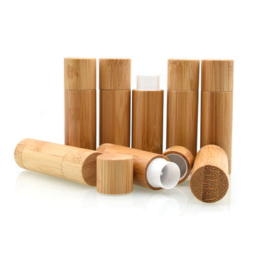 o recipiente de empacotamento cosmético de bambu natural do bálsamo de bordo do tubo do batom 5g compõe