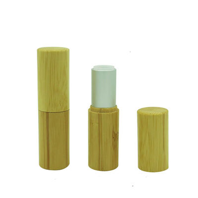 o recipiente de empacotamento cosmético de bambu natural do bálsamo de bordo do tubo do batom 5g compõe