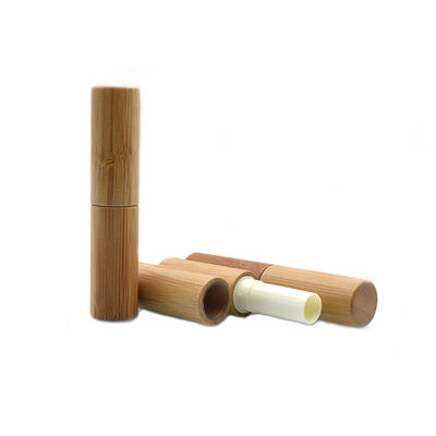 o recipiente de empacotamento cosmético de bambu natural do bálsamo de bordo do tubo do batom 5g compõe