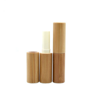 o recipiente de empacotamento cosmético de bambu natural do bálsamo de bordo do tubo do batom 5g compõe