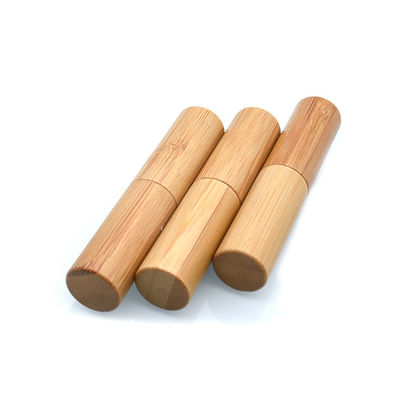 o recipiente de empacotamento cosmético de bambu natural do bálsamo de bordo do tubo do batom 5g compõe