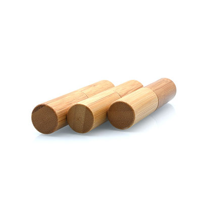 o recipiente de empacotamento cosmético de bambu natural do bálsamo de bordo do tubo do batom 5g compõe