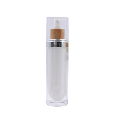pacote de cuidados com a pele acrílico da garrafa de bambu cosmética do curso de 5g 15g 30g 50g 100g vazio