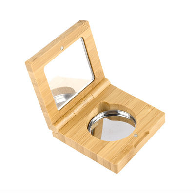 a composição 10g de bambu de empacotamento cosmética vazia pressionou a sombra para os olhos do pó com espelho