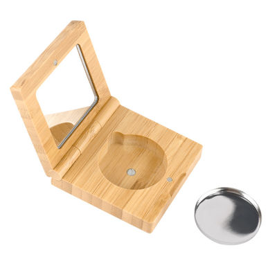 a composição 10g de bambu de empacotamento cosmética vazia pressionou a sombra para os olhos do pó com espelho