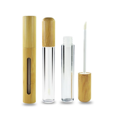 Tubo de bambu amigável do batom do brilho do bordo 6ml do eco vazio para o recipiente cosmético