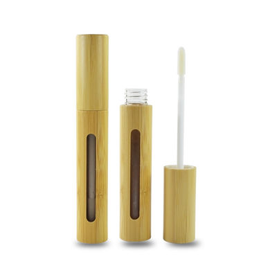 Tubo de bambu amigável do batom do brilho do bordo 6ml do eco vazio para o recipiente cosmético