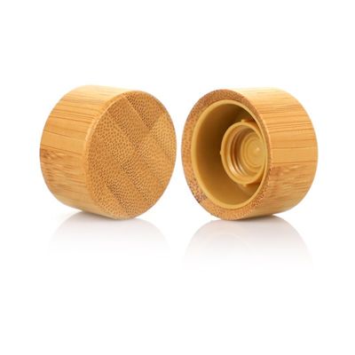 Tampão de bambu cosmético feito sob encomenda de venda quente da tampa de bambu do tampão de parafuso ISO2000 para o tubo
