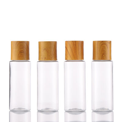O cosmético de bambu alto de Qulity do animal de estimação 60ML plástico claro engarrafa garrafas vazias da loção