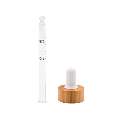 garrafas de óleo essencial de bambu de madeira amigáveis do eco do tampão do conta-gotas da garrafa de vidro de 18mm