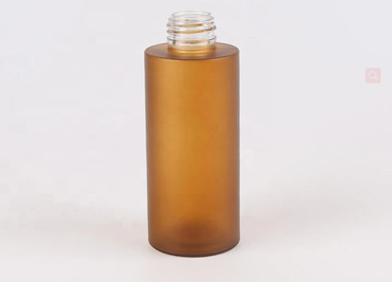 Amber Frosted Shampoo Glass Bottle 100ml 150ml 200ml com a bomba de bambu da loção