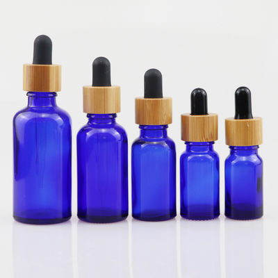 garrafa cosmética do vidro do óleo 100ml essencial com pele de bambu Brown do cuidado do conta-gotas