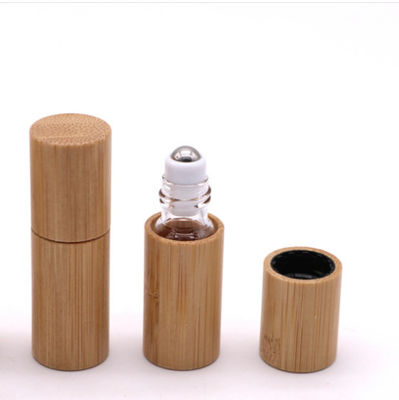 rolo de bambu da garrafa de óleo 15ml essencial no vidro de garrafa com o tampão de bambu natural