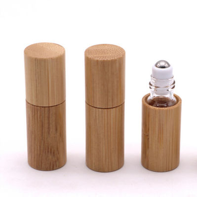 rolo de bambu da garrafa de óleo 15ml essencial no vidro de garrafa com o tampão de bambu natural