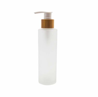 120ml geou a garrafa de vidro com a pele cosmética de bambu do cuidado da bomba do recipiente da loção