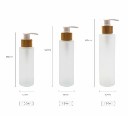 120ml geou a garrafa de vidro com a pele cosmética de bambu do cuidado da bomba do recipiente da loção
